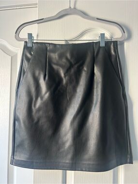 Dynamite Black Faux Leather Mini Skirt